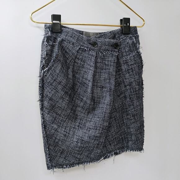 ALEXANDER McQUEEN Tweed Wrap Pleated Skirt with Belt Dark Gray size 38 F/S EUC - Picture 5 of 16